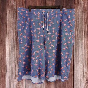 Johnnie-O Mens Size 3XLT Blue Surfboard Board Shorts Swim Trunks Unlined Beach